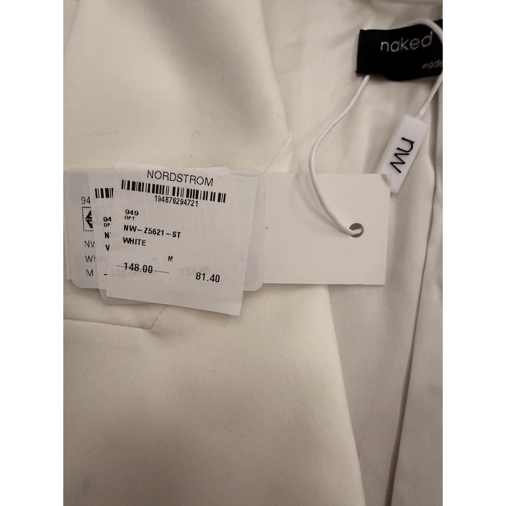 Naked Wardrobe Blazer Women's M White Double Breasted Tuxedo NWT - Picture 4 of 10